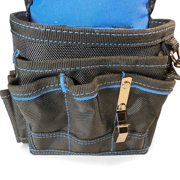 Kobalt Blue & Black Tool Pouch With Multiple Pockets & Metal Clip For Utility Be - Picture 6 of 6